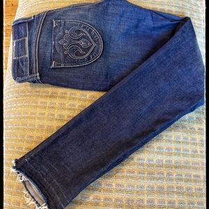 SIWY Dark Wash Semi-Distressed Skinny Jeans